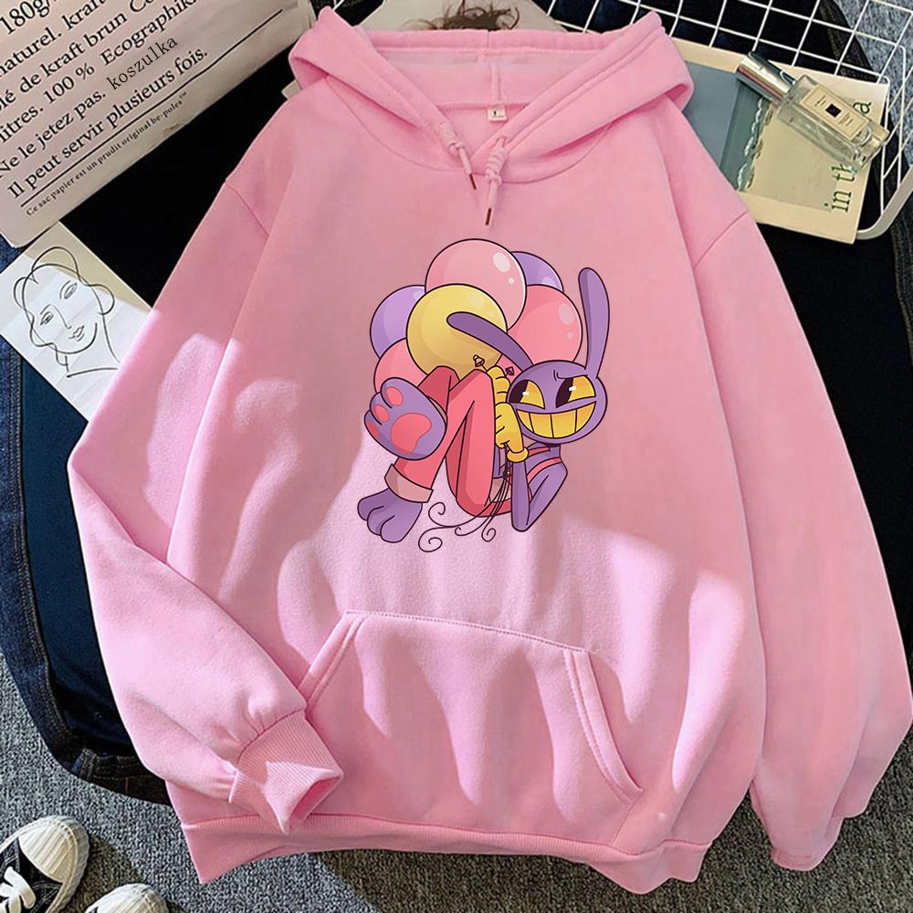 Digital Circus Jax Hoodie Fashion Women Aesthetic Graphic Kawaii Rabbit Hug Balloons Hoodies Cartoon Pullover Sweatshirts