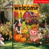 Welcome To Autumn Farm Animal Red Tractor Thanksgiving Garden Flag_2 (1)- Outdoor Garden Flag Double-sided Home Decoration Courtyard Decoration Outdoo