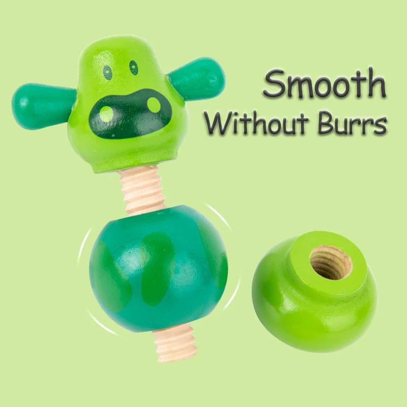 Montessori Screw Nut Assembly DIY Toys Animal Color Matching Fine Motor Training Educational For Children Gifts