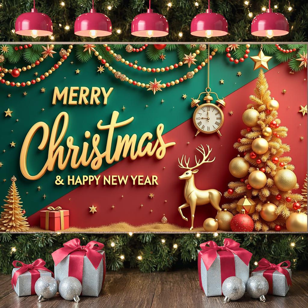 Party Banner Snow Scene Holiday Banner Christmas Banner Festive Design Christmas Decoration For Christmas Party Winter
