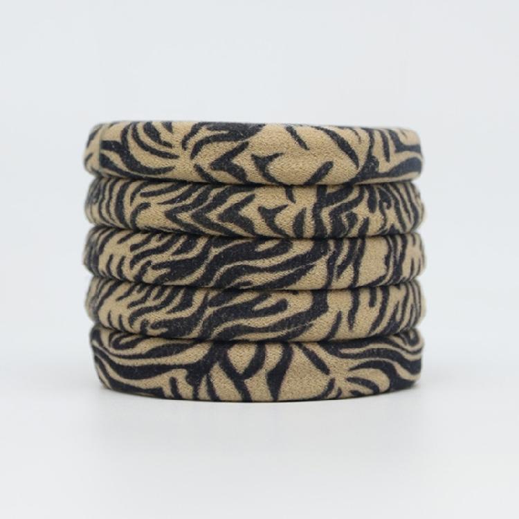 Leopard Pattern Hair Tie Elastic Scrunchies Fashion Towel Rings Hair Rope for Women Girl Daily Use Hair Ornament 5pcs