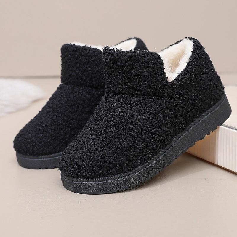 Damen Schneestiefel, Fleece und verdickte warme Baumwollschuhe, rutschfeste dicksohlige Baumwollstiefel