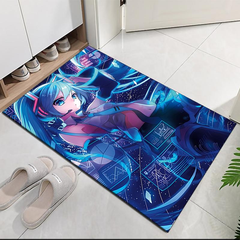 Hatsune Miku Printed Carpet, for Office Chair Living Room Bedroom Kitchen Room Decor Gifts.