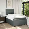 Maison Exclusive - Sommier à lattes de lit avec matelas gris foncé 120x190cm tissu
