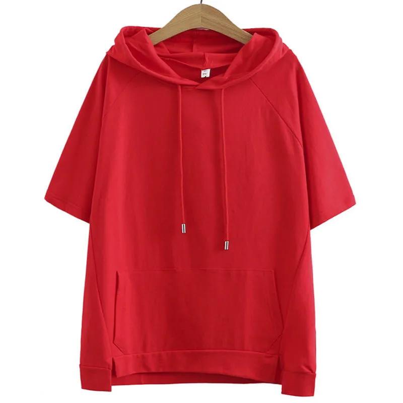 

Shirt for Women Summer Large Size Cotton Hooded T-shirt Soft Loose Printed Casual Comfortable Pullover T-shirt Top XXXXL