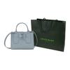 Longchamp Le Roseau 22 Bamboo Buckle Closure Large Cowhide Big Bag Shoulder Crossbody Handbag Small Women handbags Cloud-Blue 10095HPN627
