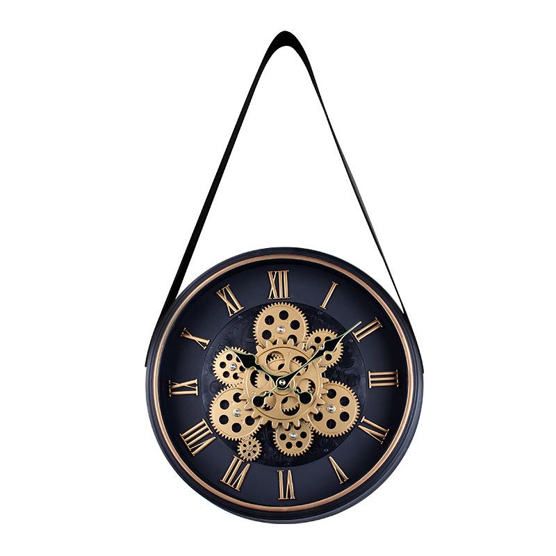

Industrial Style Gear Belt Wall Clock Creative Personality Living Room Clock Silent Sweep Seconds Bedroom Study Decoration Clock Gu Jin