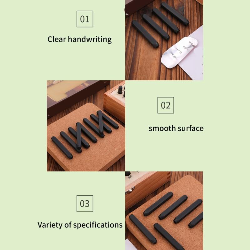 36Pcs Leather Stamping Tool Stainless Steel Handle Number and Letter Stamp Punching Tool 6mm Metal Leather Stamp Tool
