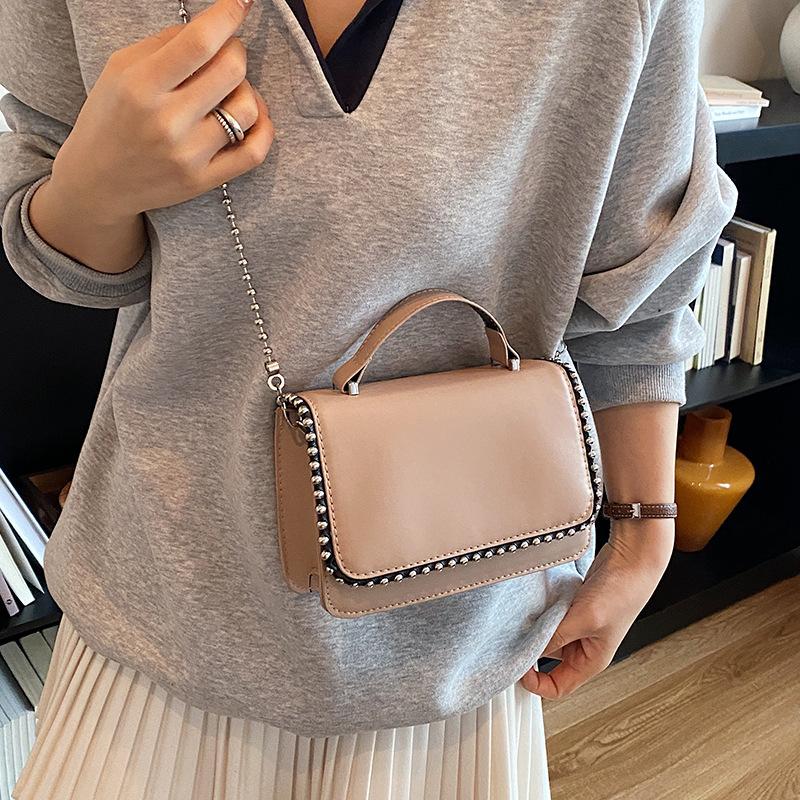Korean Style Fashion Simple Personalized Women Chain Crossbody Small Square Soft Bag