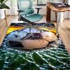Flaming Soccer Ball Office Rug Chair Mat, Entryway Carpet, Suitable for Front Door, Bedroom, Living Room, Desk, Holiday Gift