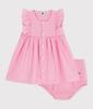 dress A0CLO 18 months 81cm [Petit Bateau] Short-sleeved White/Pink