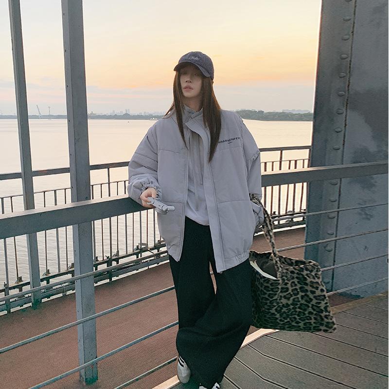 

Korean Version of Thickened Cotton-padded Jacket New Lovers Joker Men and Women with The Same Paragraph. XL