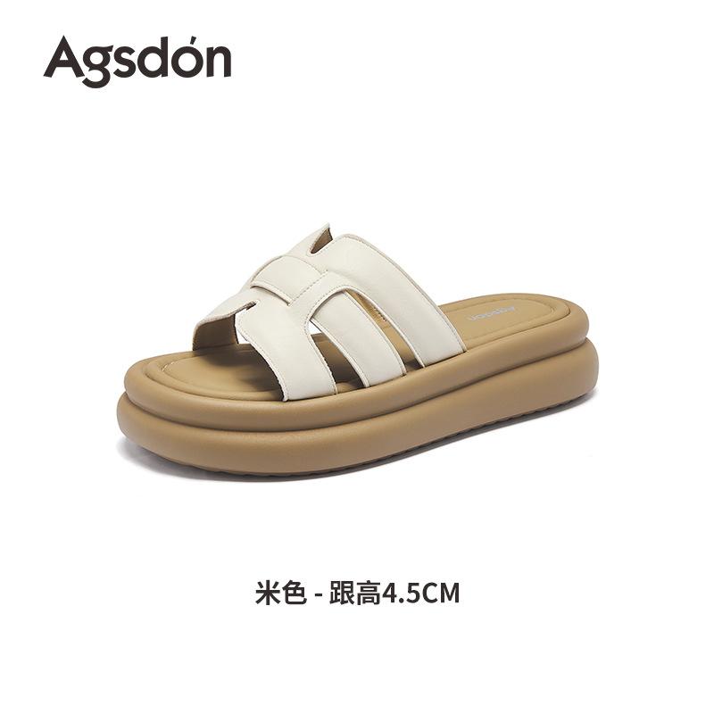 Slippers summer new thick-soled beautiful huge good-looking sandals not tired feet beach shoes 34 6550₽