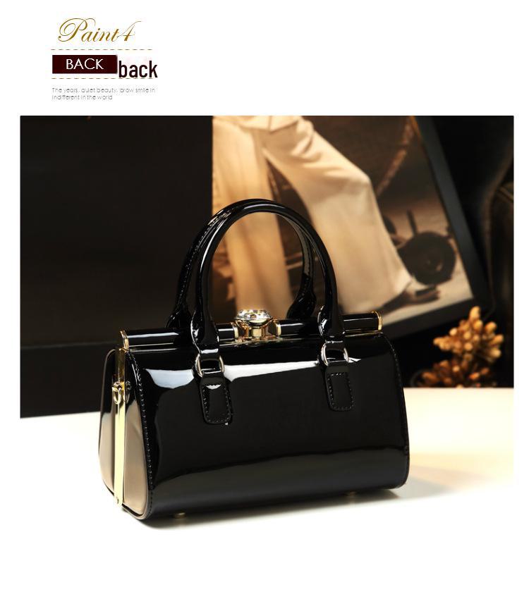 2024 Women's Rhinestone Clip Shoulder & Hand Bag – Stylish Pillow Shape In Bright Leather