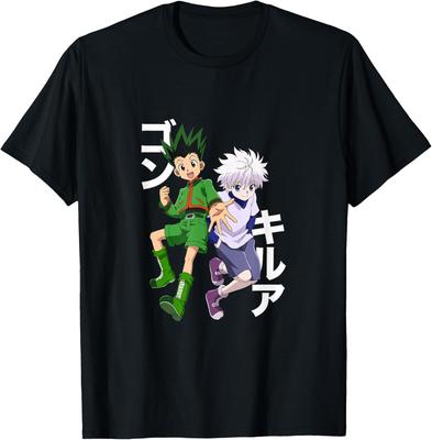 Hunter X Hunter Gon und Killua T-Shirt Japanischer Anime Cartoon Unisex Sommer Streetwear Oberteile Individuell Bedruckte Grafik-T-Shirts
