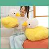Yellow Duck Plush Pillow With Short Pile Material For Bed Couch And Bedroom Decor