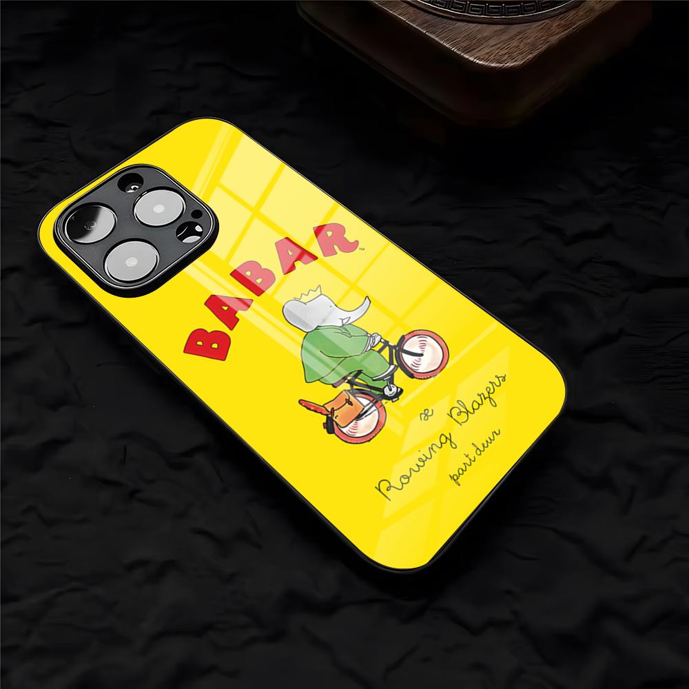 

Fairy Tales Babar The Elephant Phone Case For IPhone 17 Pro Max 16 15 14 Pro Max 13 11 X Xs Xr 8 7Plus Glass Cover iPhone17