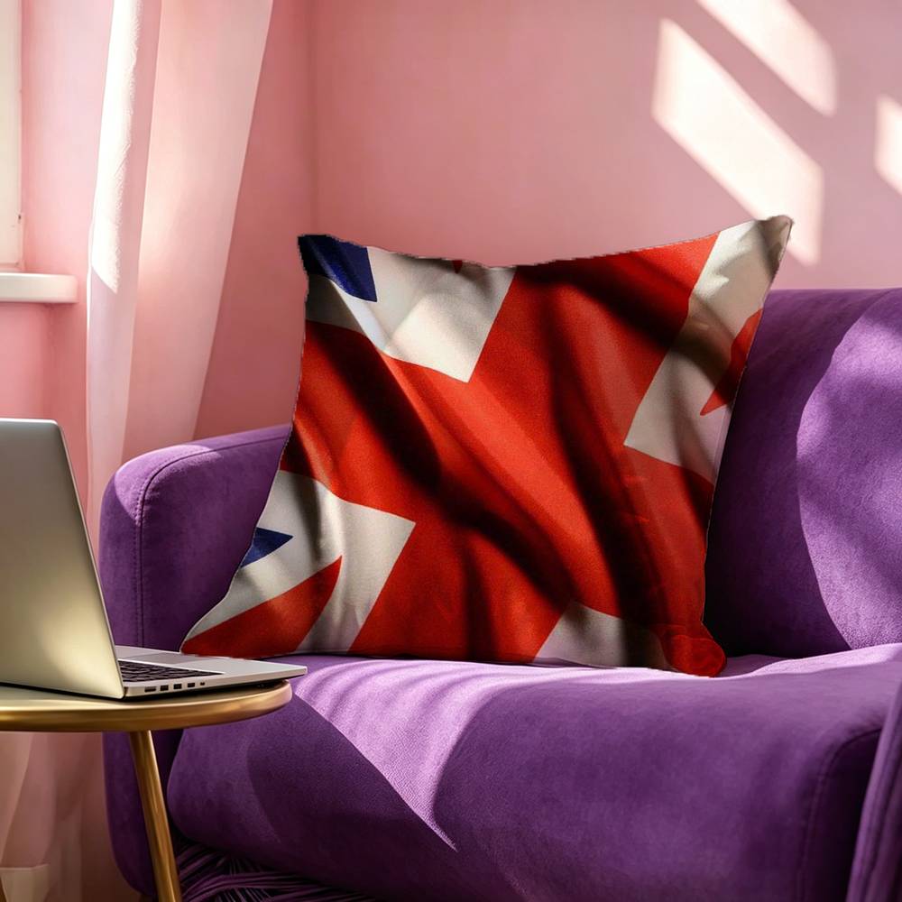 British National Flag Culture Pillow Case Square DoubleSided Sofa Cushion Cover Bedroom Bedside Pillow