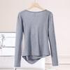 2025 Women's V-neck Long-sleeve Slim-fit T-shirt - Stylish Spring/Autumn Design