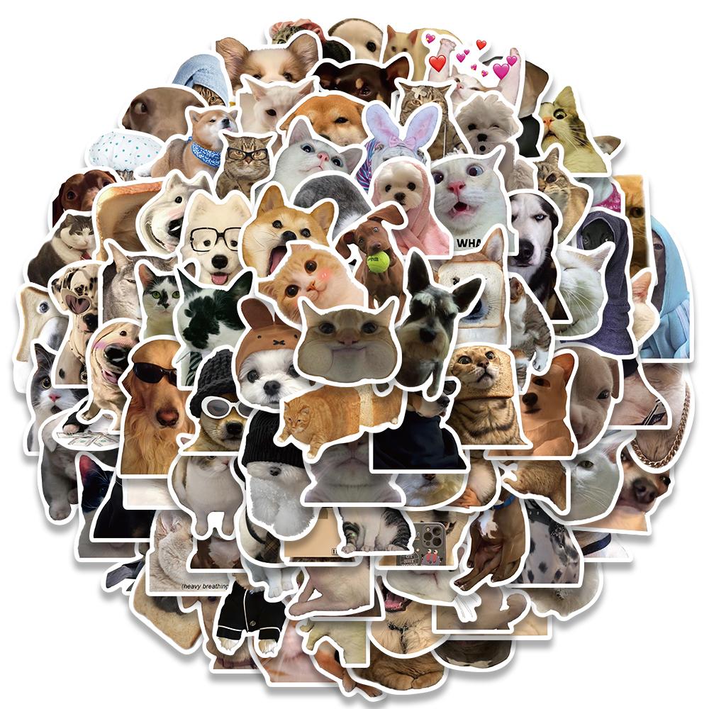 10/30/50/100PCS Cute Funny Cat Dog Meme Cartoon Stickers Decal Laptop Phone Luggage Bike Motorcycle Car Graffiti Sticker Toys