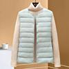 Autumn and Winter Thin Down Jacket for Women's Vest Season New Round Neck Inner Liner Horse Clip Vest White Duck Down Large Size Jacket