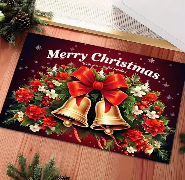 1pc Christmas Theme Doormat Non-Slip Mat Santa Claus Christmas Decoration Area Rug Merry Christmas Christmas Party Decorations