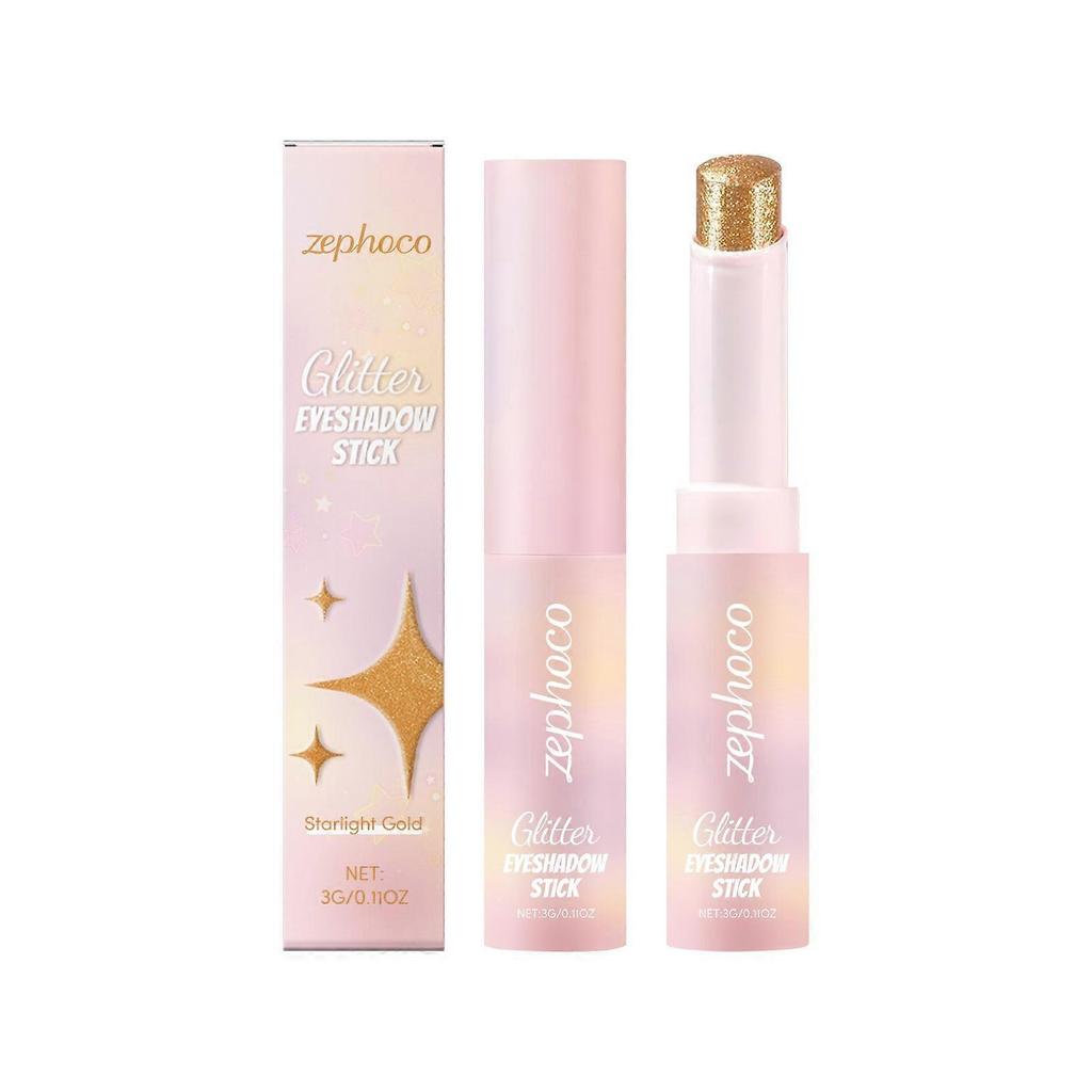Zephoco Flash Eyeshadow Stick Series Eyeshadow Multicolor Crystal Sequins Cream Waterproof Long-Lasting Portable Eyeshadow Stick