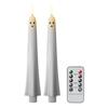 2/4/6 Pack Ghost Taper Candles Battery Operated Flameless Taper Candles with Remote and Timer Halloween Dinner Decoration Indoor