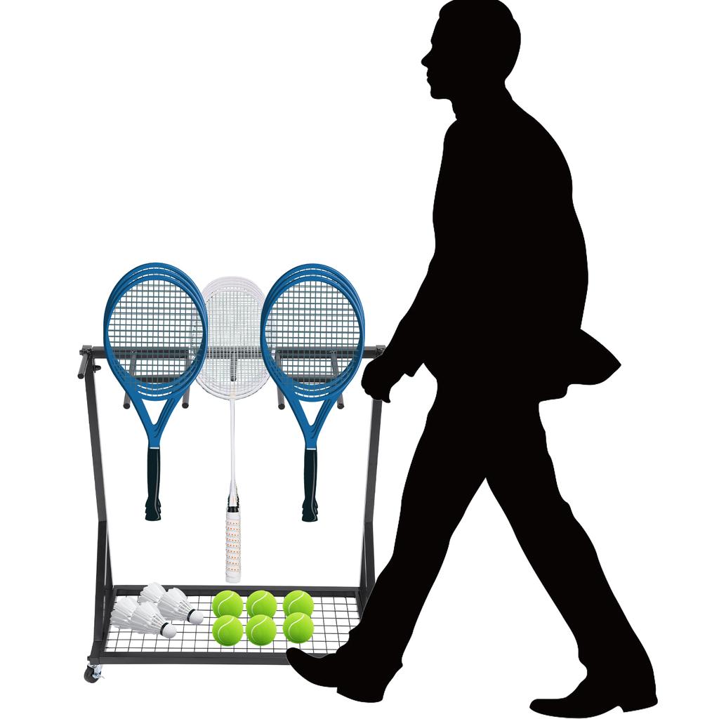 Badminton Racquet Storage Rack Tennis Racket Holder Space Save Tennis Balls Badminton Balls Organizer Shelf for The Club Stadium