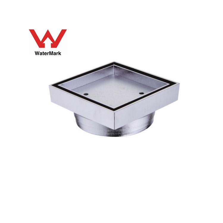 Watermark Floor Drain Brass Bathroom Hidden Drainer Tile Insert Conceal Invisible square Floor Drain Strainer Drain (Black,Brass)