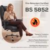 Executive Office Chair, Reclining Desk Chair with Footrest, Adjustable Armrests, Pet Friendly Faux Leather, Black