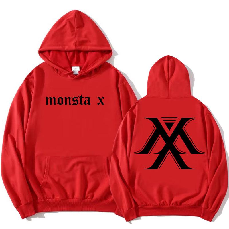 MONSTAX Boy Band Coreana Felpe alla Moda 2025 EP The X Stampa Grafica Felpe a Manica Lunga Autunno Pullover Donna Unisex