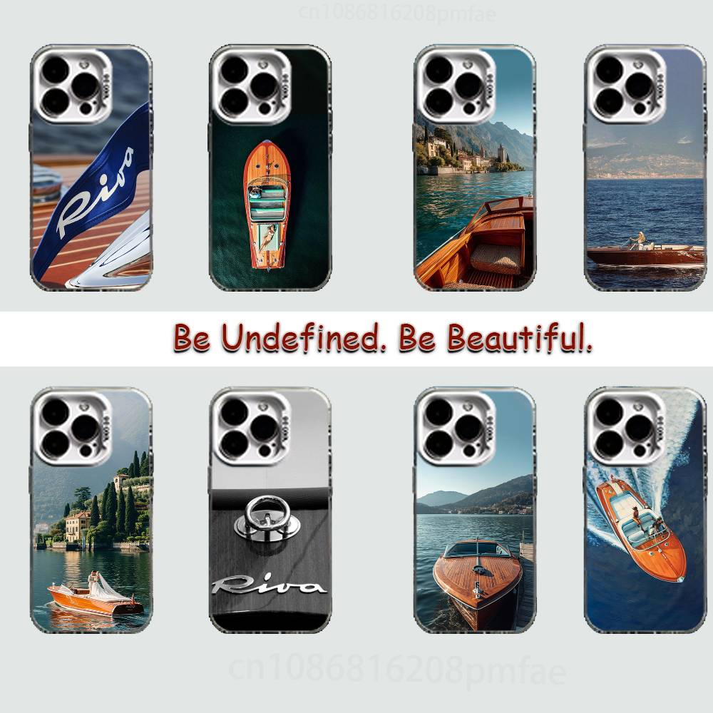 R-RIVA Yacht Luxurious Brand Hard Phone Case for IPhone 17 16 15 14 13 12 11 Pro Max Plus16E X XR XS Max Shockproof Full Cover
