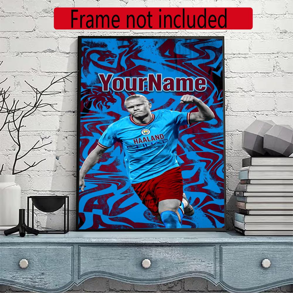 Haaland Customize Your Name Diamond Painting Round Diamond Diy Frameless Holiday Artwork Suitable For Home Office Wall Decoration