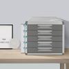 5-stöckiger Schreibtisch-Aktenorganizer mit Schloss, Dokumentenaufbewahrungsbox aus Aluminiumlegierung, mehrschichtiger Schubladenorganizer für Büro-/Heimgebrauch