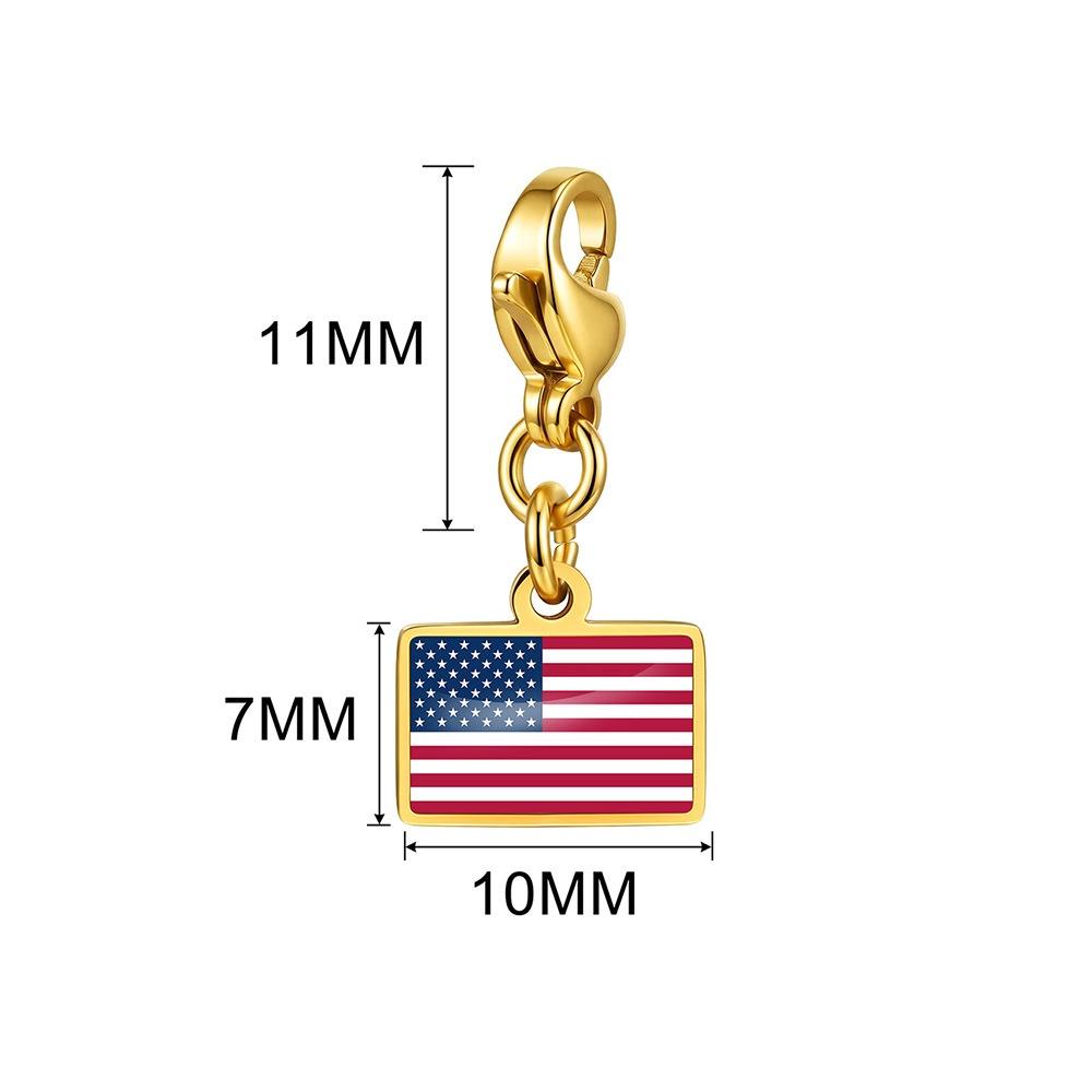Country Flag Charms 10 Mm Pendant Necklace Bracelet Keychain Bagchain Stainless Steel Jewelry A Commemorative Gift For A Friend