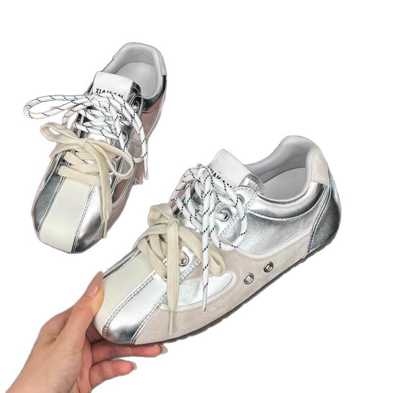 Korean Niche Retro Inner Height-increasing German Training Shoes Women's 2025 New Breathable Versatile Flat-bottomed Casual Forrest Gump Sports Shoes
