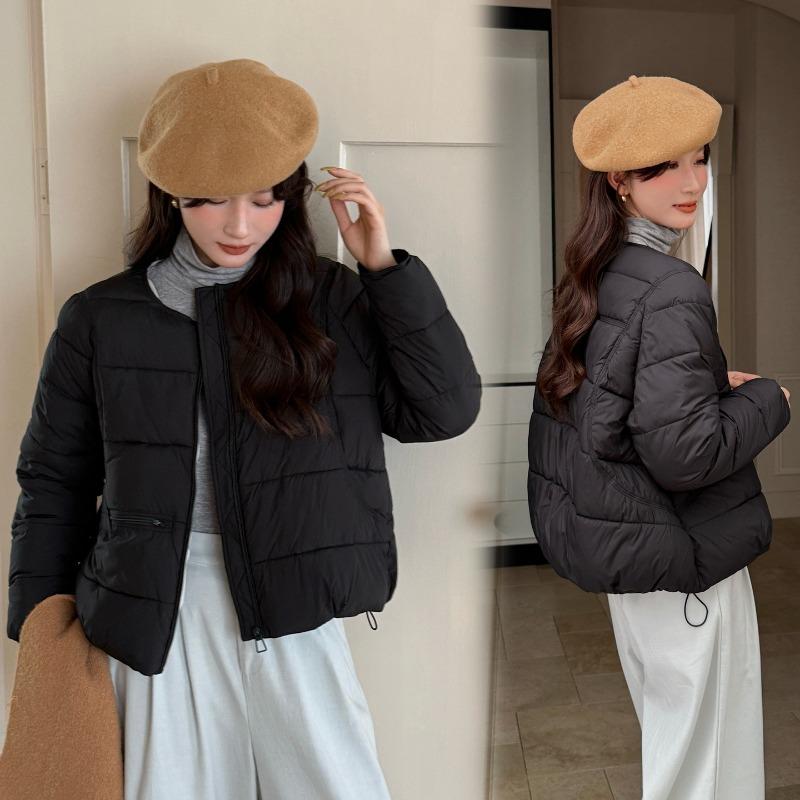 Padded Clothes Short Padded Clothes Women's Autumn and Winter Round Neck Loose Fashion Warm Padded Jacket