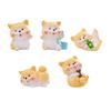 Mini Resin Dog Figurine Cartoon Puppy Statue Tiny Dog Cake Topper