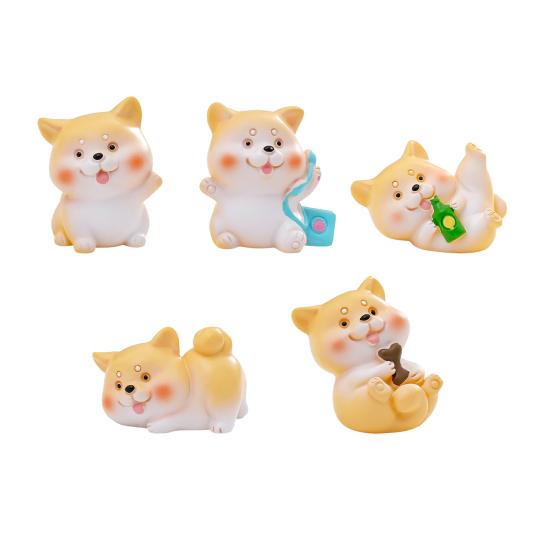 Mini Resin Dog Figurine Cartoon Puppy Statue Tiny Dog Cake Topper