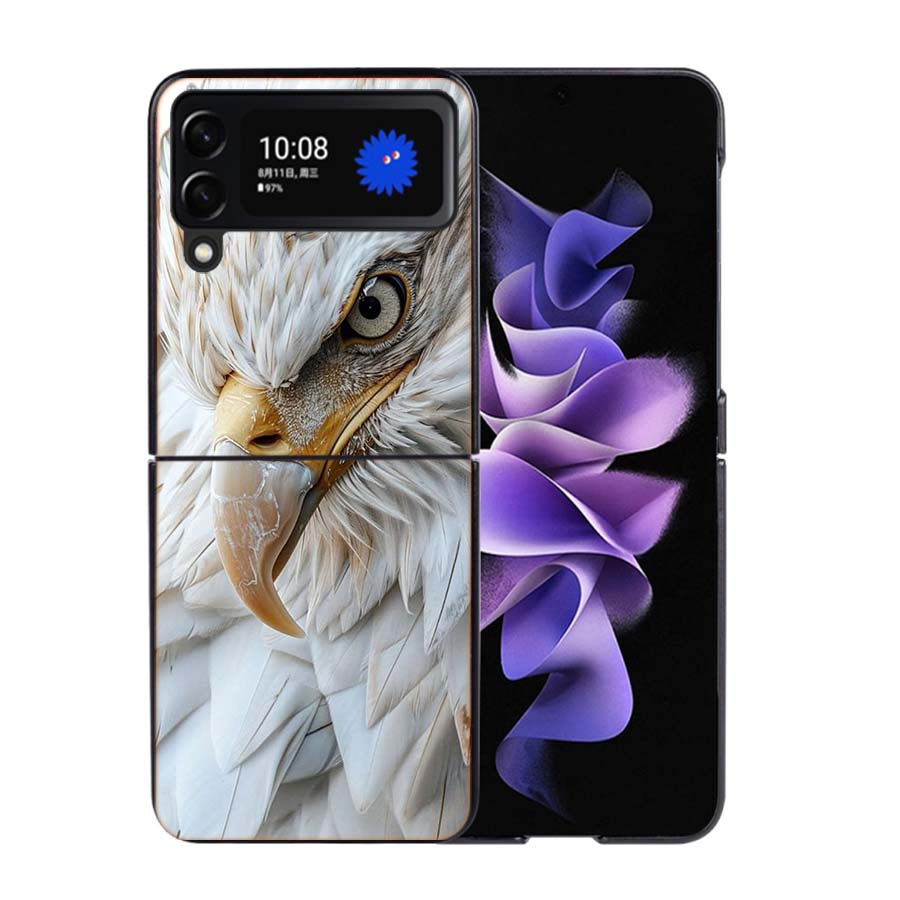 Majestic Eagle Gaze Phone Case For Samsung Z Flip 7 6 5G Galaxy Z Flip4 Z Flip5 Z Flip3 Coque Black Hard PC Shell Protective Cov