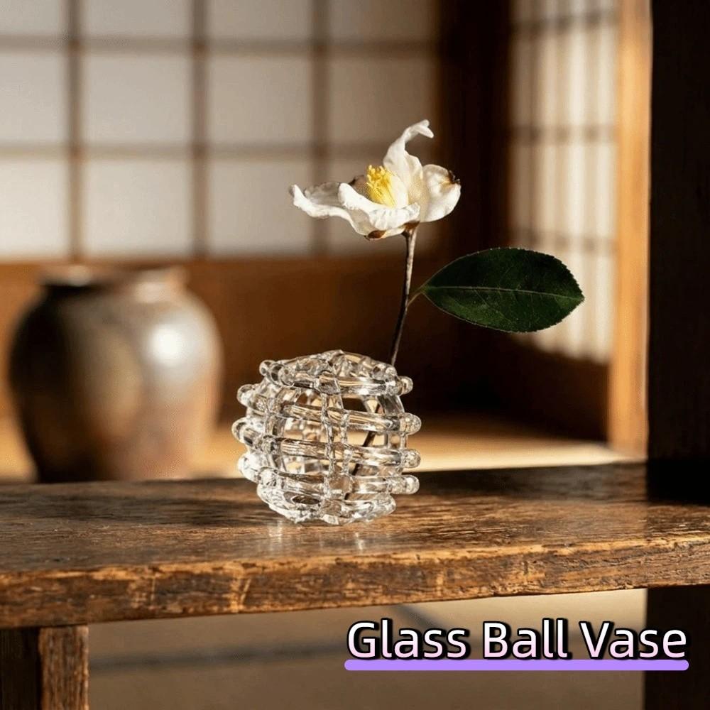 Transparent Glass Ball Vase Zen-Inspired Design Hydroponic Flower Vase Flower Arrangement