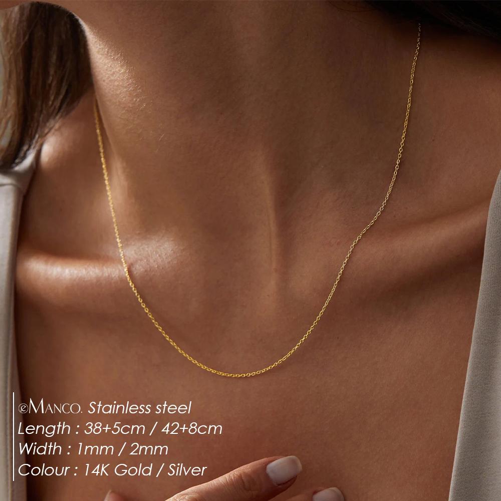 eManco Classic Fine Chain Necklace Stainless Steel Adjustable Women's Accessories Wholesale