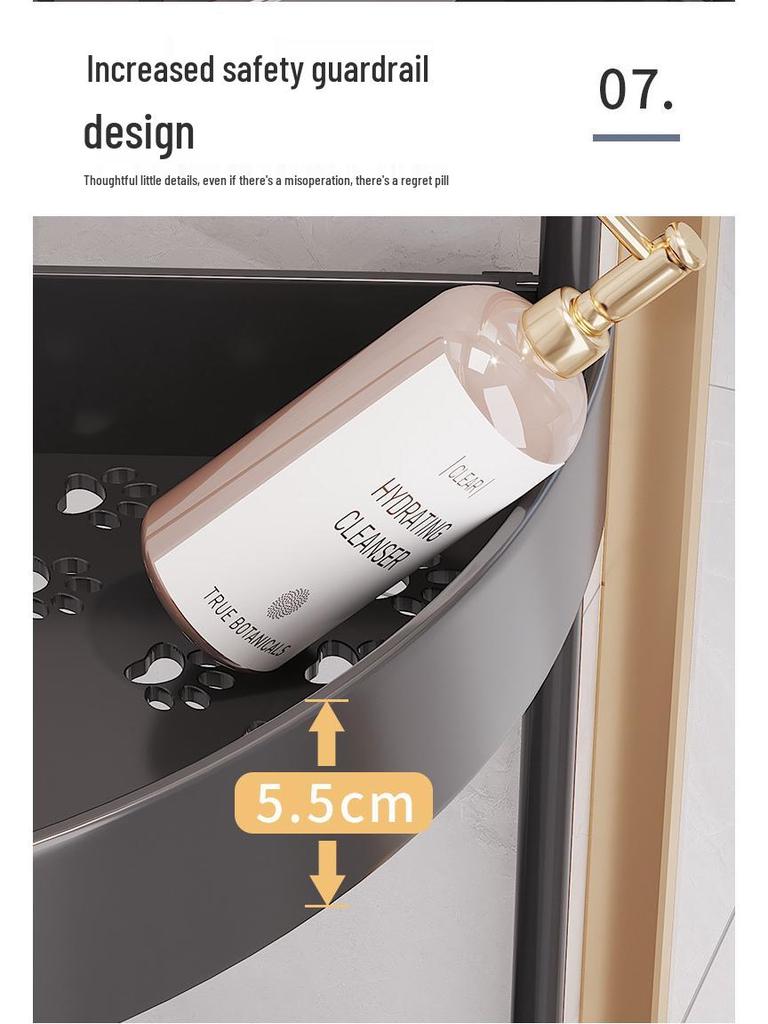 Triangle Multi-Layer Corner Storage Rack for Bathroom and Kitchen