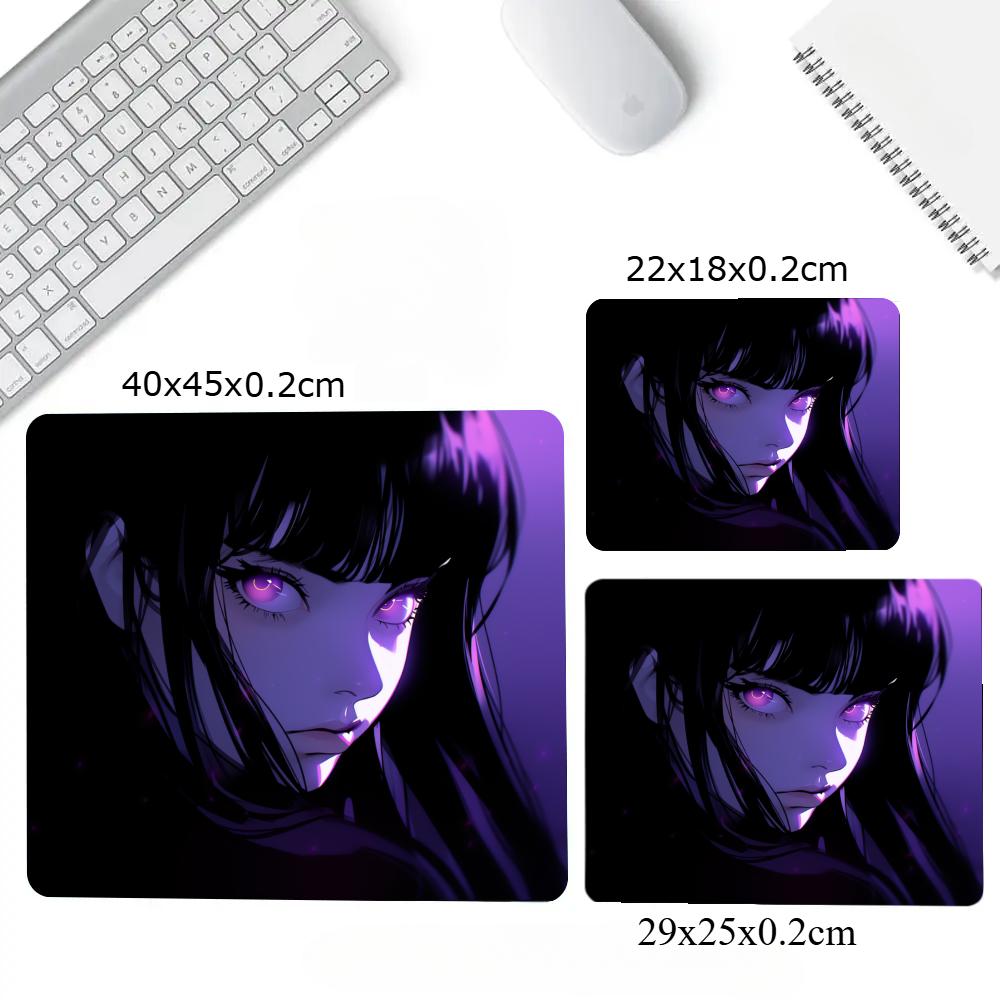 Cool Anime Girl Mouse Pad 18*22 Small Laptop Computer Office Table Mats Square Gaming Esports MousePad Non-Slip Rubber Desk Mat