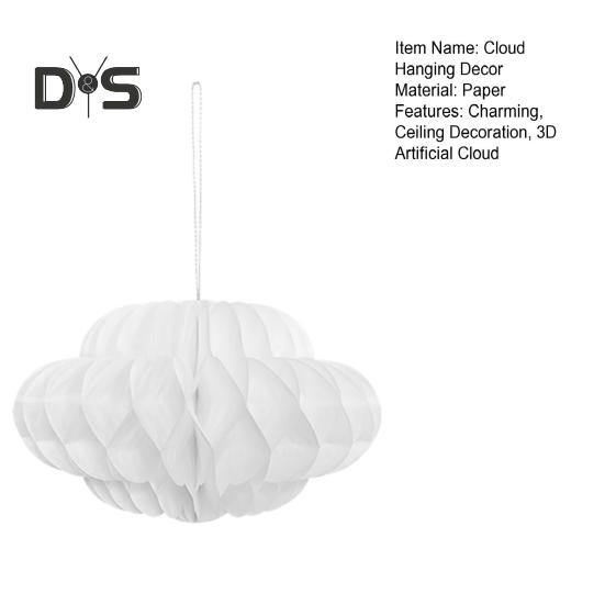 Cloud Hanging Honeycomb Decoration 3D Artificial Clouds Honeycomb Ornaments for Wedding Birthday Nursery Room Baby Shower Decor
