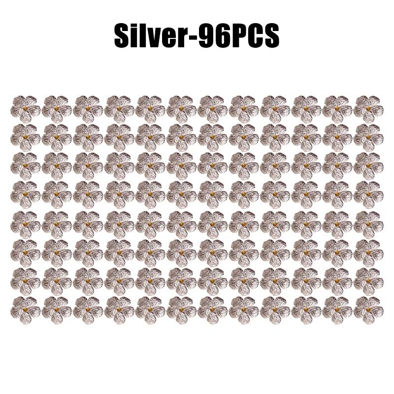 96PCS Bloom Napkin Ring Flower Types Decoration Napkin Holder Plum Blossom Napkin Buckle for Hotel Parties Feast Dining Table