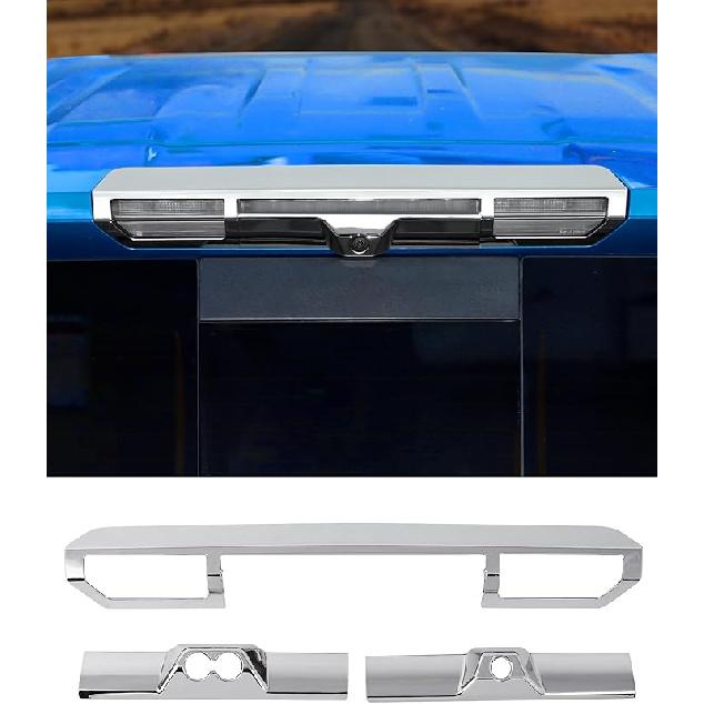 3rd Third Brake Lamp Light Trim Cover Fit for Chevy Silverado GMC-SIERRA 2022-2024 + 3rd Brake Light Cover High Mount Third Blake Stop Reverse Cargo