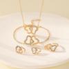 Elegant Double Heart Necklace and Jewelry Set: European-American Chic, Perfect for Banquets