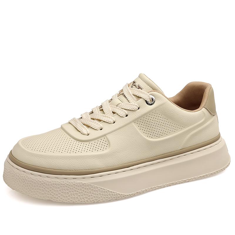 

Мода Новая Мода Кожа Мужская Повседневная Обувь Ручной Работы Мужские Кроссовки Толстая Подошва Вулканизированная Обувь Обувь для Вождения Мужские Кроссовки 44 бежевый